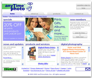 anyTime Photo Homepage