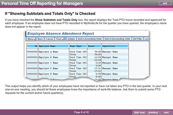 PTO WBT Course Page